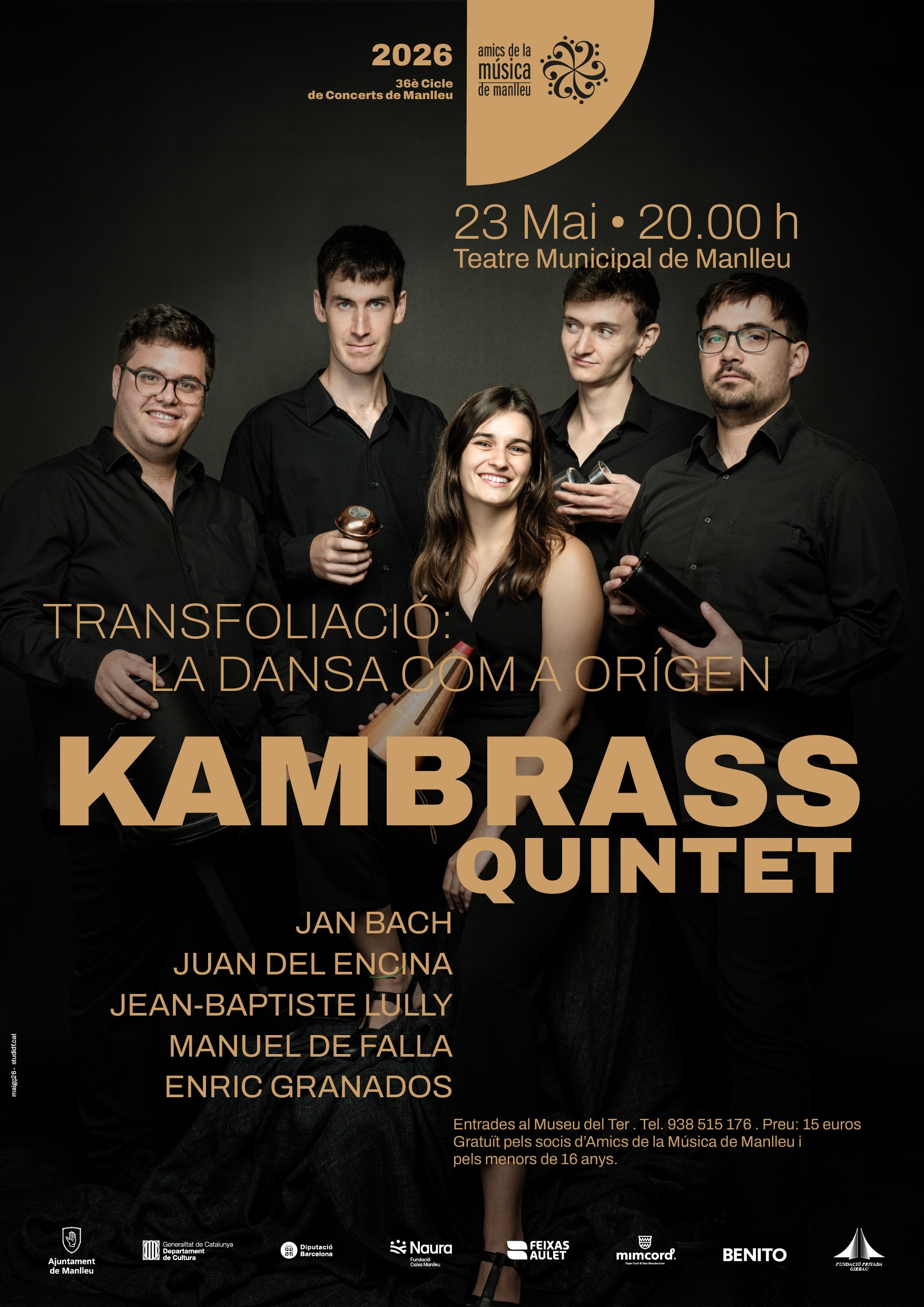 36è Cicle de concerts de Manlleu. Concert amb Kambrass Quintet