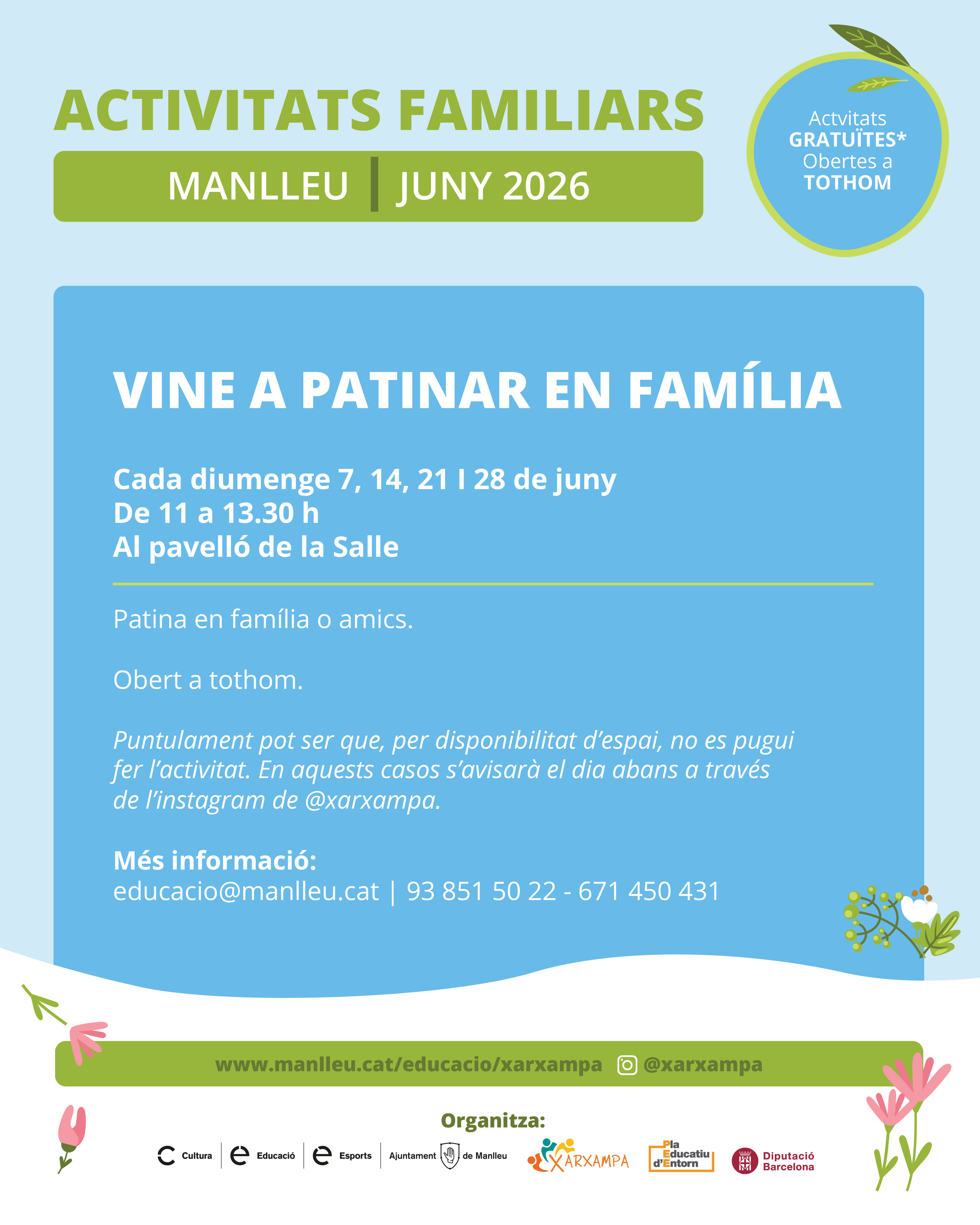 Vine a patinar en família. Xarxampa
