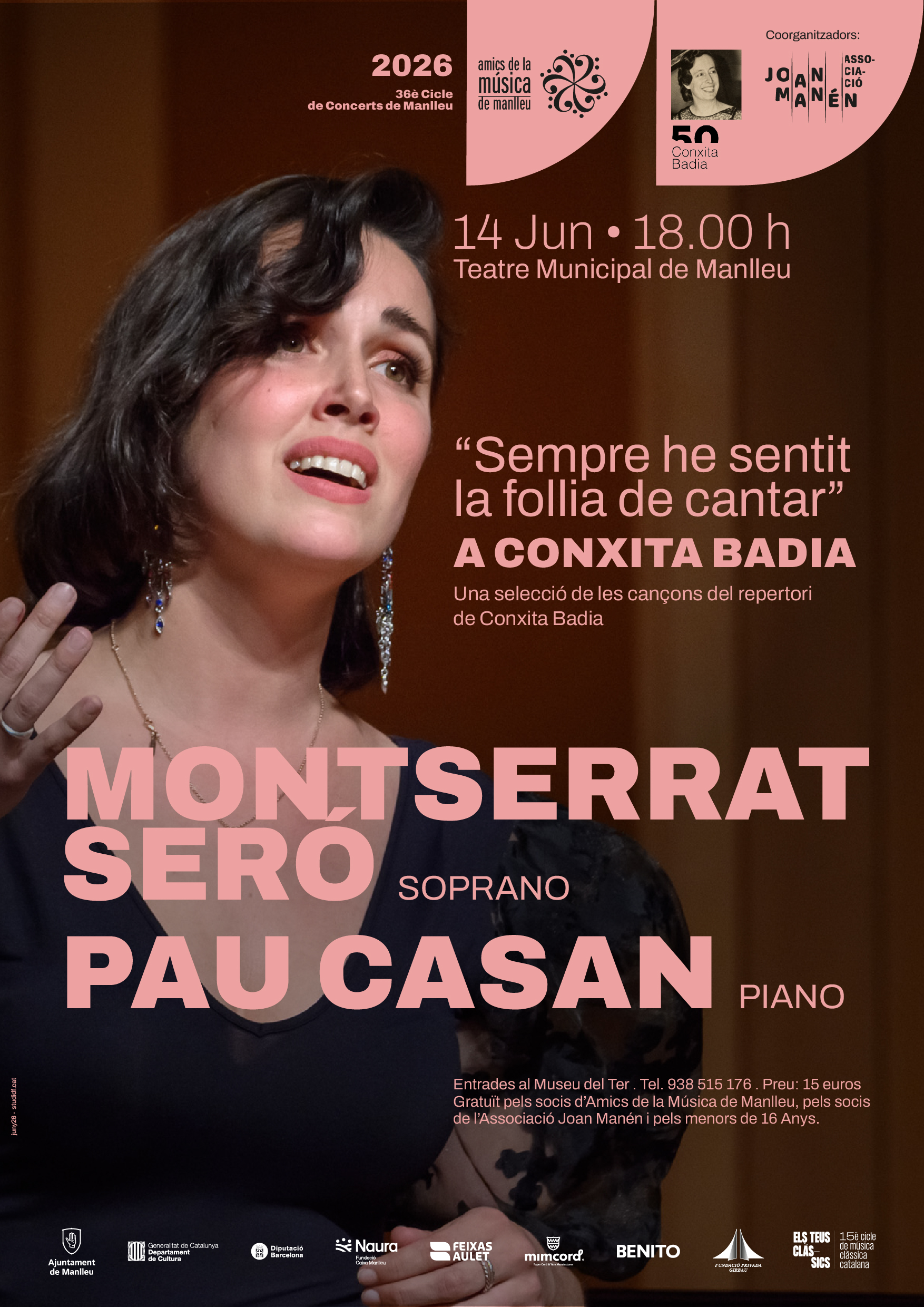 36è Cicle de concerts de Manlleu. Concert amb la soprano Montserrat Seró