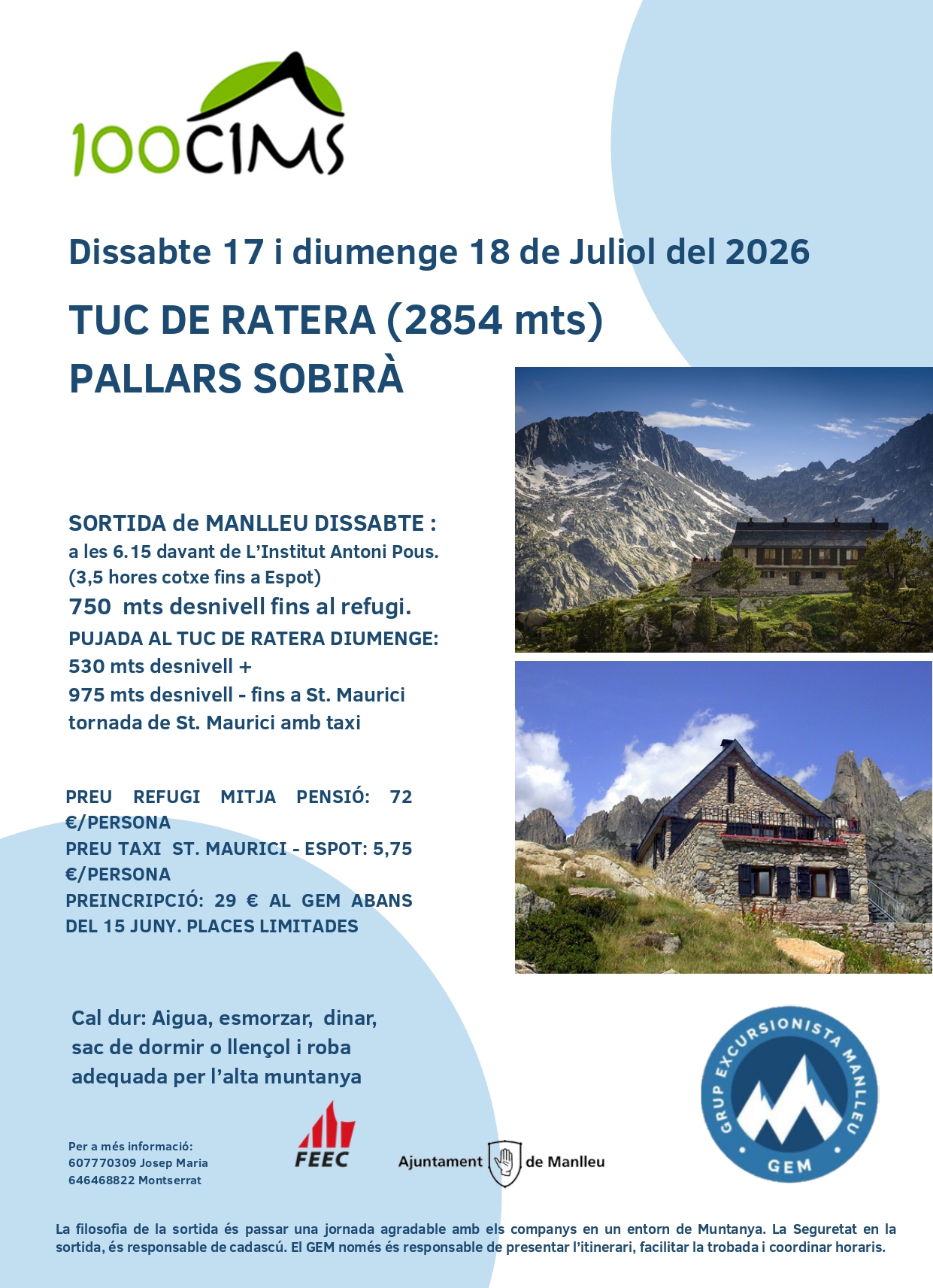 100 cims. Tuc de Ratera– 2.854 metres 
