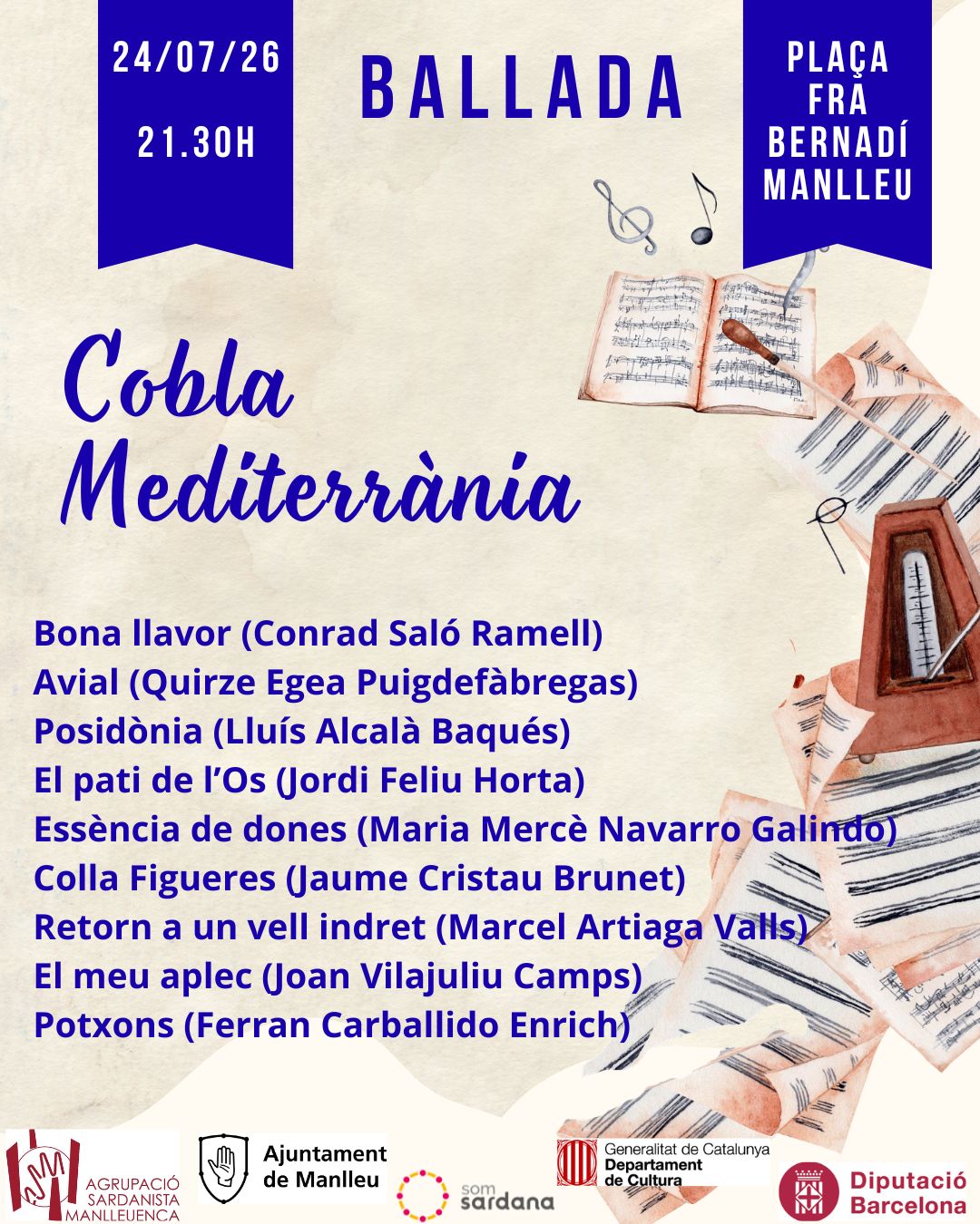 Ballada de sardanes amb la cobla MEDITERRÀNIA Ballada de sardanes amb la cobla MEDITERRÀNIA