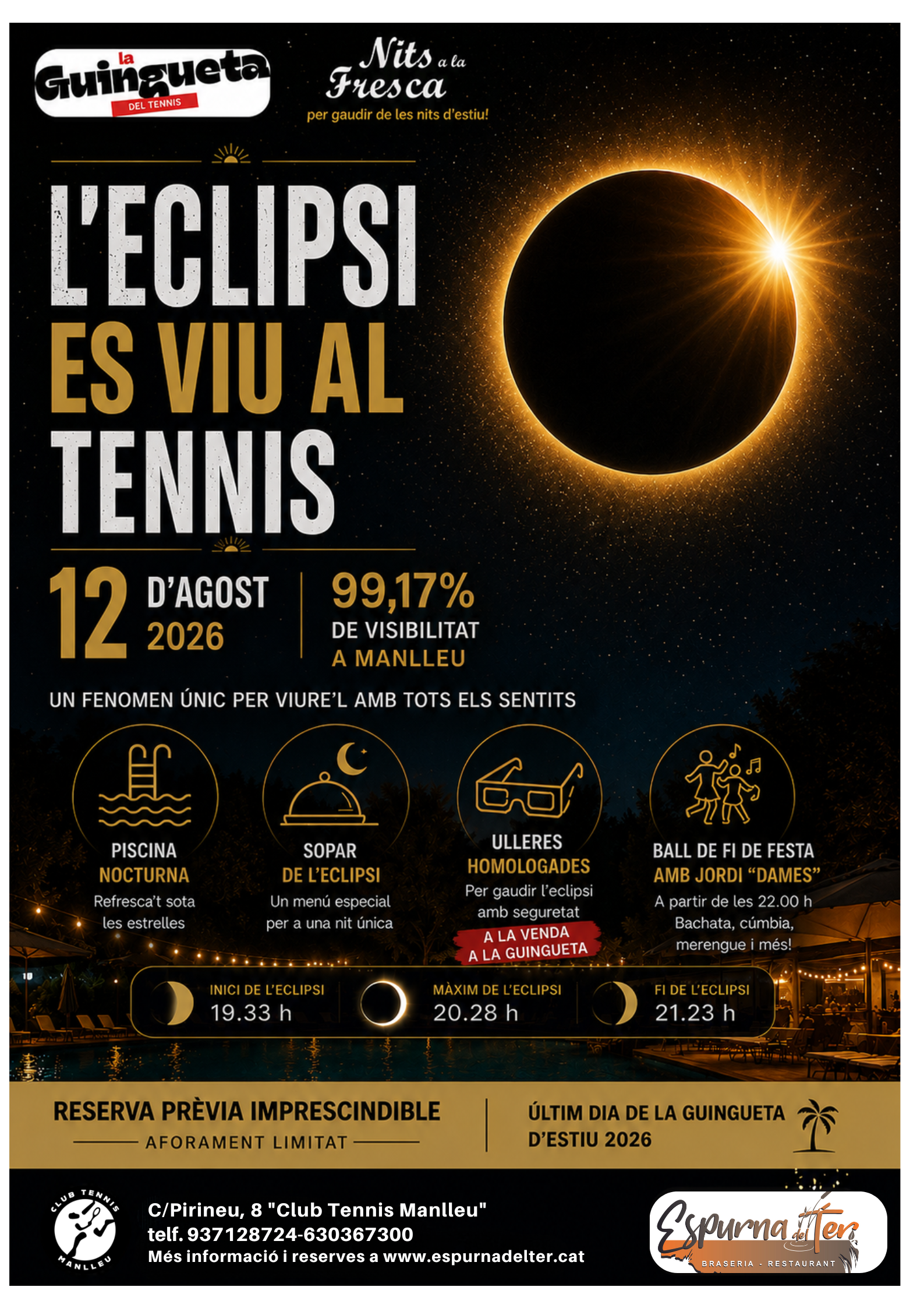 La Guingueta del Tennis. L’ECLIPSI ES VIU AL TENNIS