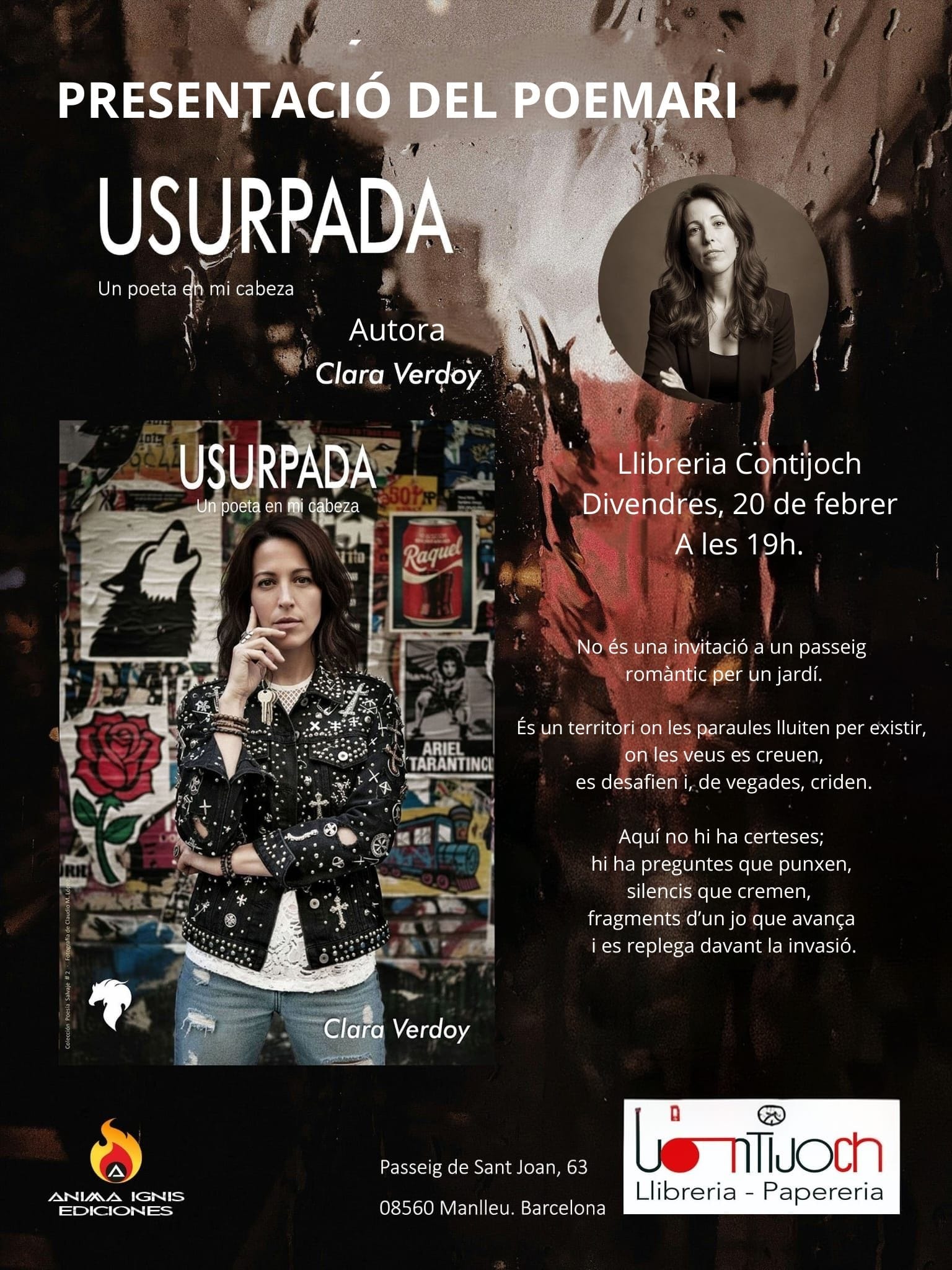 Acte de presentació del poemari ‘Usurpada. Un poeta en mi cabeza’ a la Llibreria Contijoch