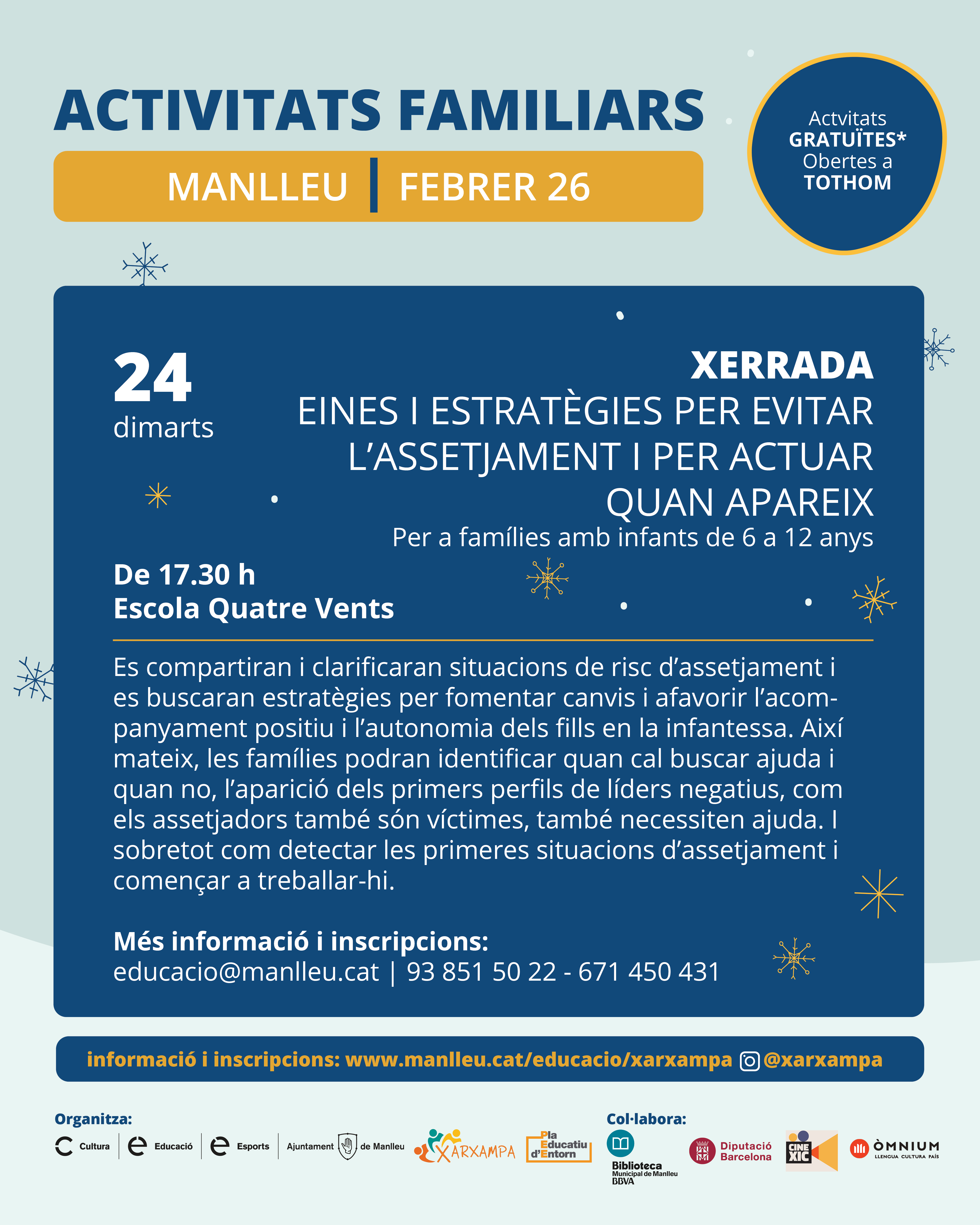 Xerrada. Eines i estratègies per evitar l'assetjament i per actuar quan apareix