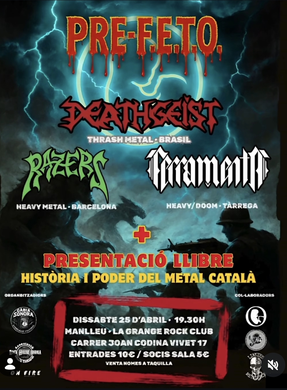 Concert de DEATHGEIST, RAZERS I FERRAMENTA