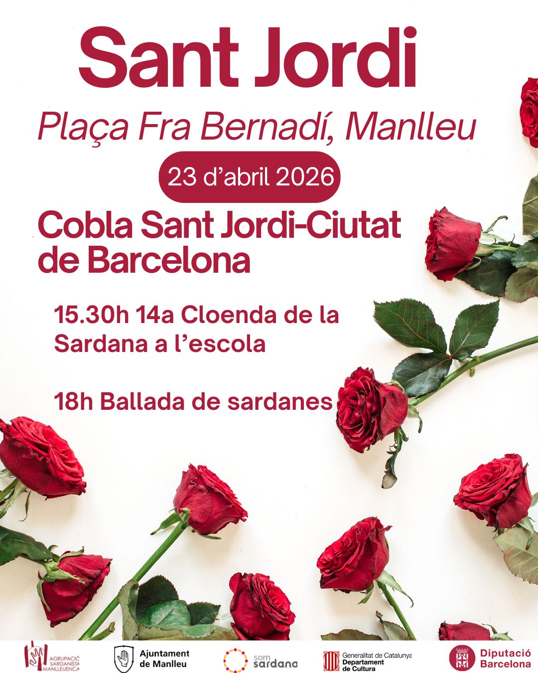Diada de Sant Jordi. Audició de sardanes, amb la cobla SANT JORDI-CIUTAT DE BARCELONA