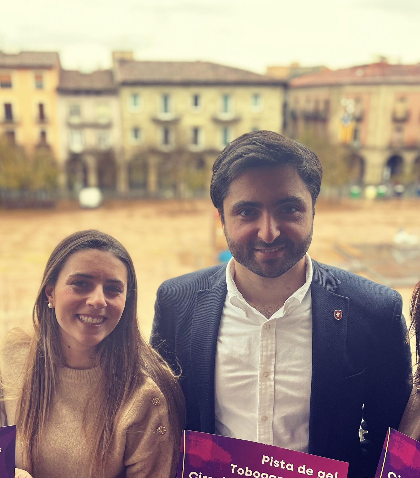 Carla López amb l'alcalde, Arnau Rovira