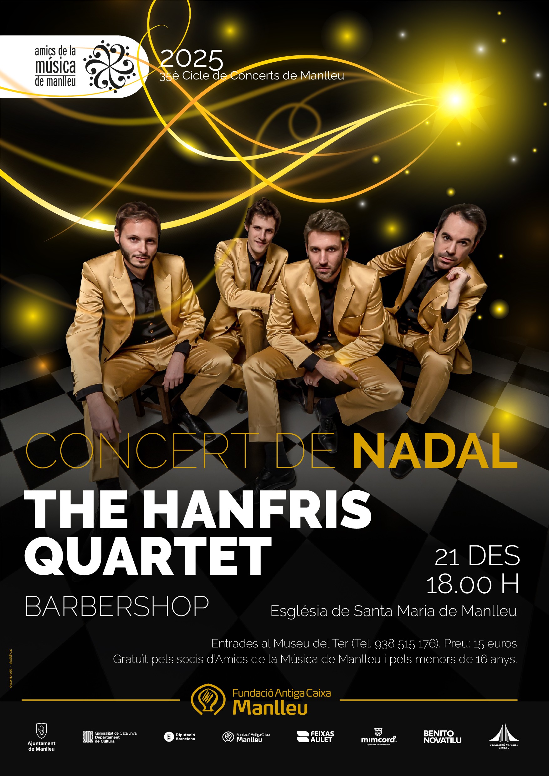 35è Cicle de concerts de Manlleu. Concert de Nadal. The Hanfris Quartet